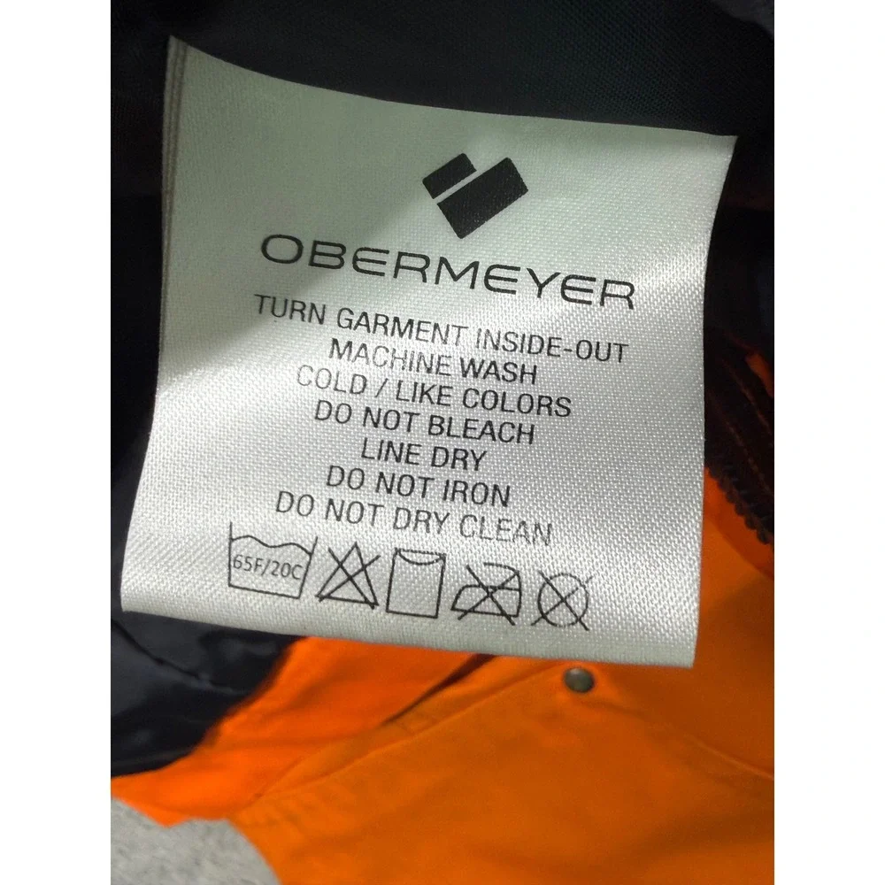 Obermeyer Kids Orange I-Grow Bib Snow Pants Size 7 Adjustable Ski Snowboard Bibs